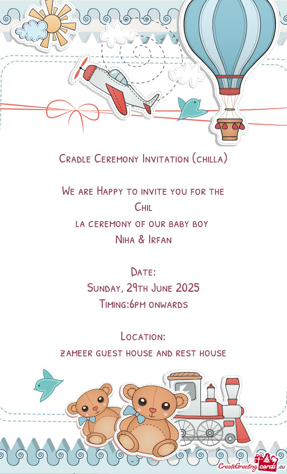 La ceremony of our baby boy