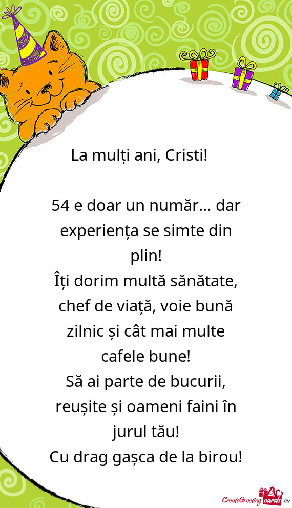 La mulți ani, Cristi! 🎉