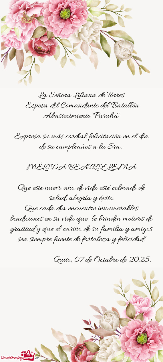 La Señora Liliana de Torres