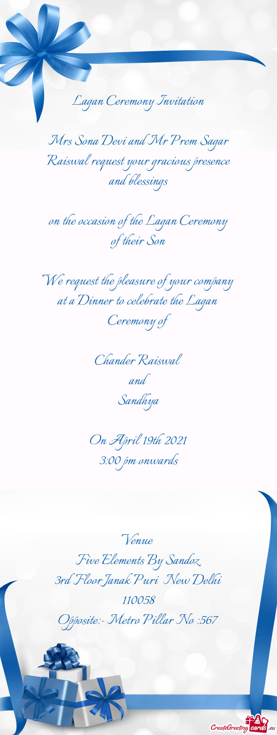 Lagan Ceremony Invitation