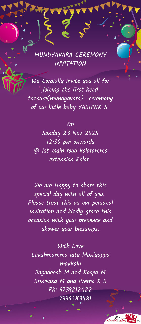 Lakshmamma late Muniyappa makkalu