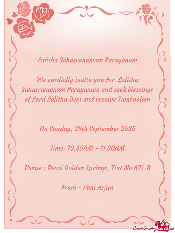 Lalitha Sahasranamam Parayanam