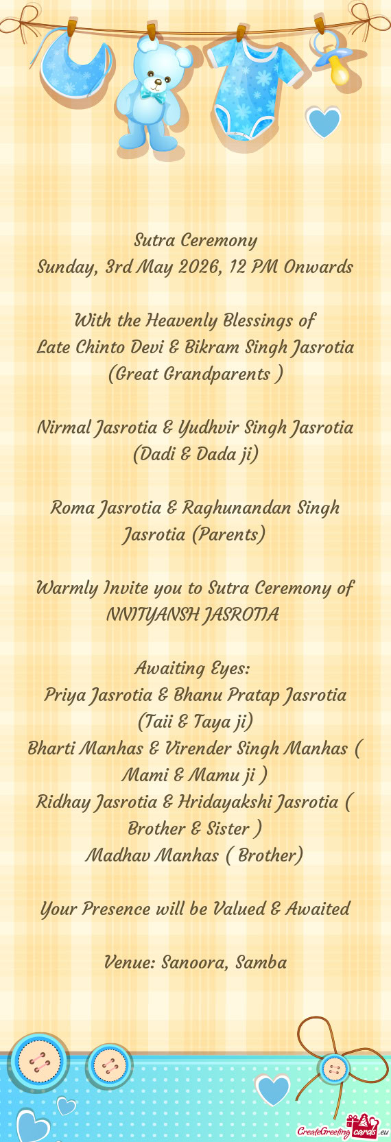 Late Chinto Devi & Bikram Singh Jasrotia (Great Grandparents )