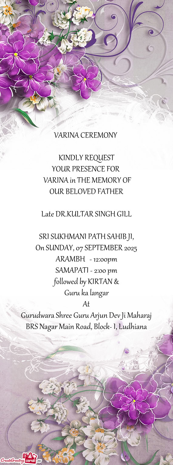 Late DR.KULTAR SINGH GILL