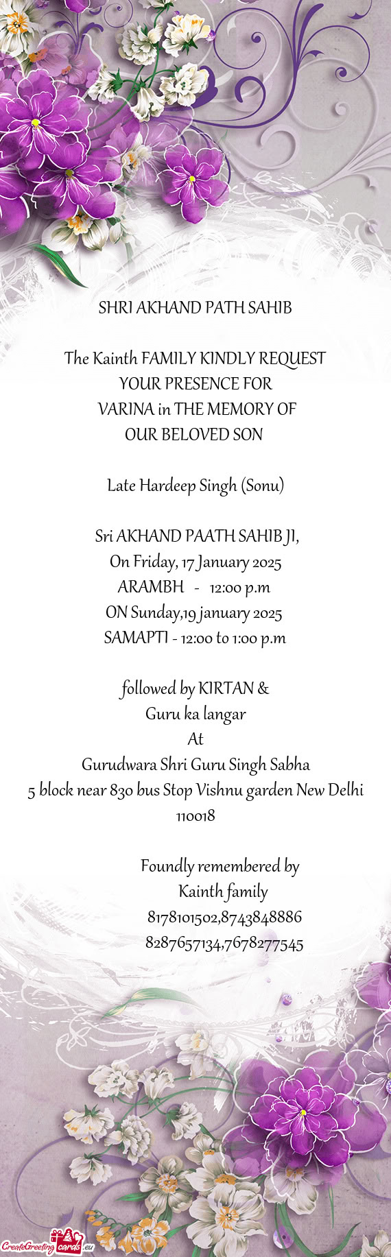 Late Hardeep Singh (Sonu)