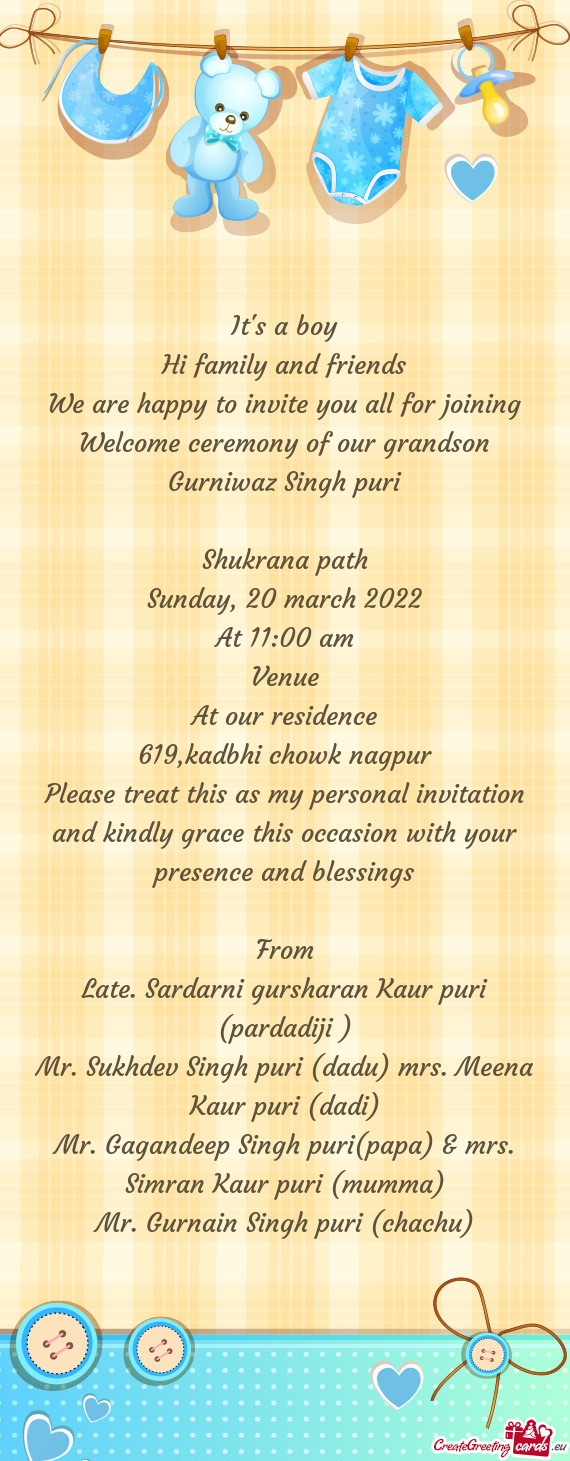 Late. Sardarni gursharan Kaur puri (pardadiji )