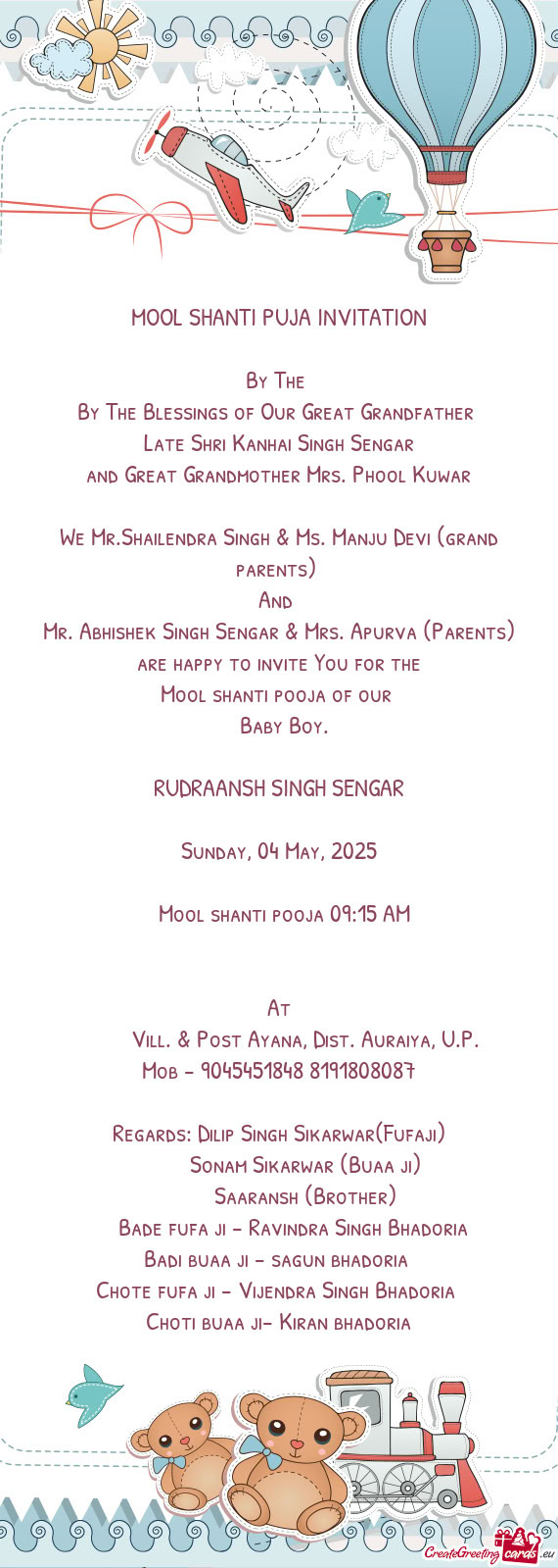 Late Shri Kanhai Singh Sengar