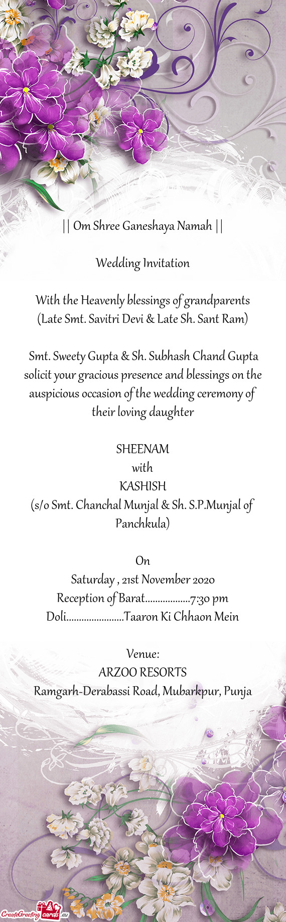 (Late Smt. Savitri Devi & Late Sh. Sant Ram)