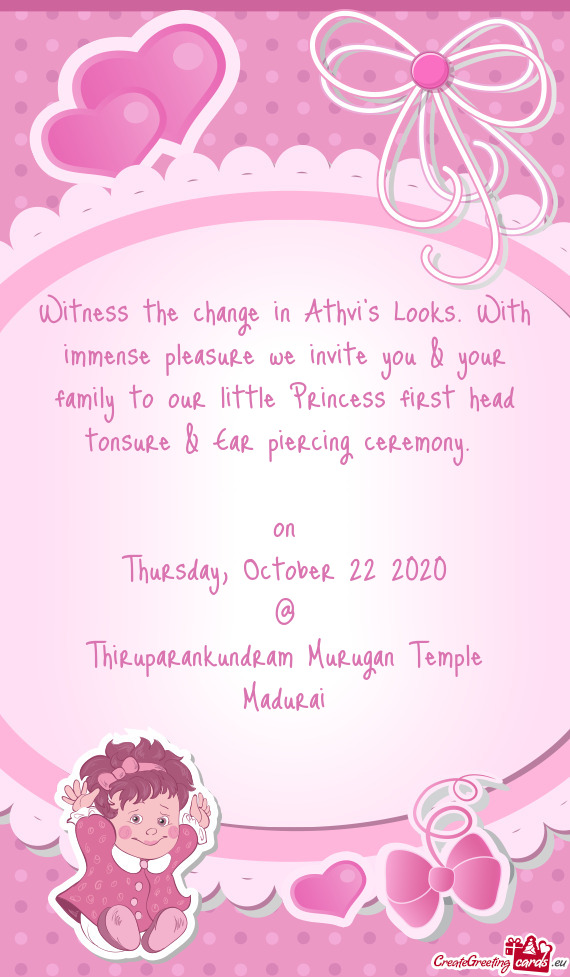 Le Princess first head tonsure & Ear piercing ceremony