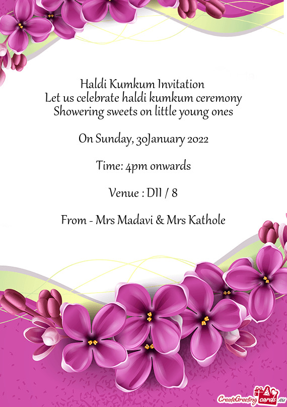 Let us celebrate haldi kumkum ceremony