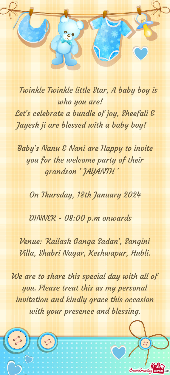Let's celebrate a bundle of joy, Sheefali & Jayesh ji are blessed with a baby boy!👶
