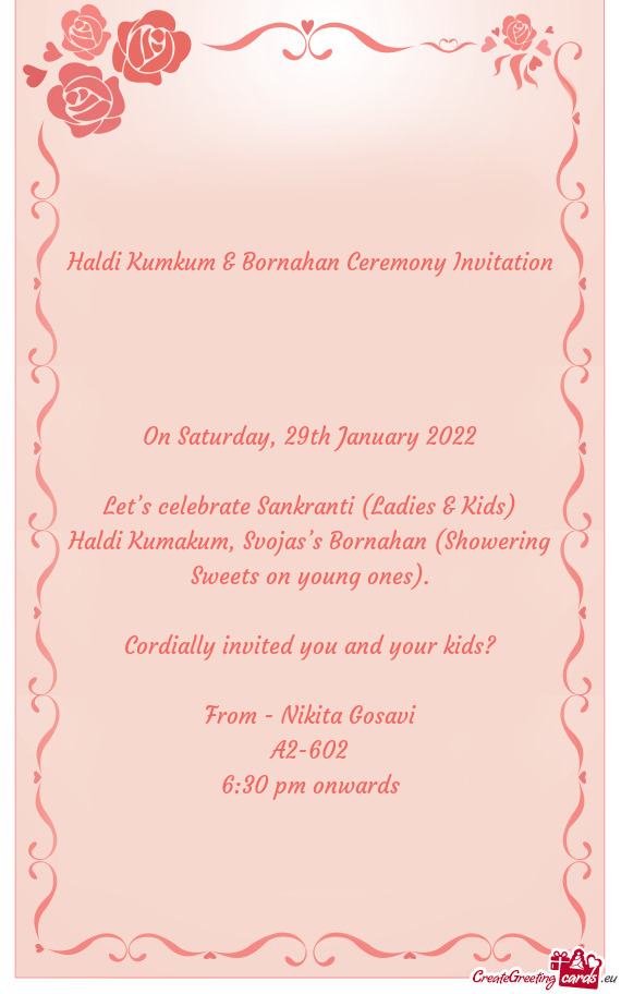 Let’s celebrate Sankranti (Ladies & Kids)