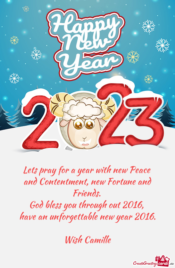 Lets pray for a year with new Peace