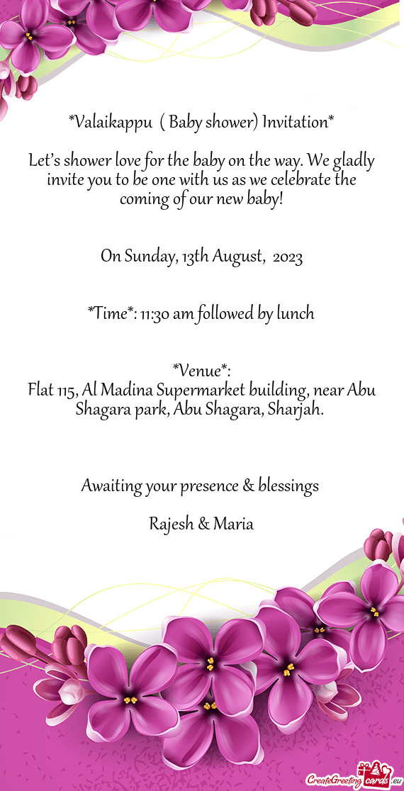 Let’s shower love for the baby on the way. We gladly invite you to be one with us as we celebrate