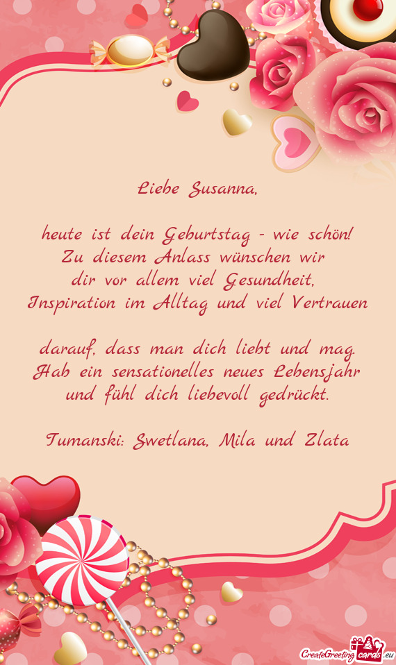 Liebe Susanna