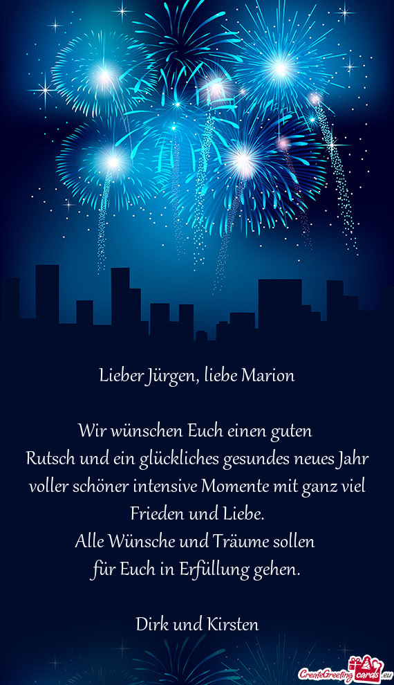 Lieber Jürgen, liebe Marion