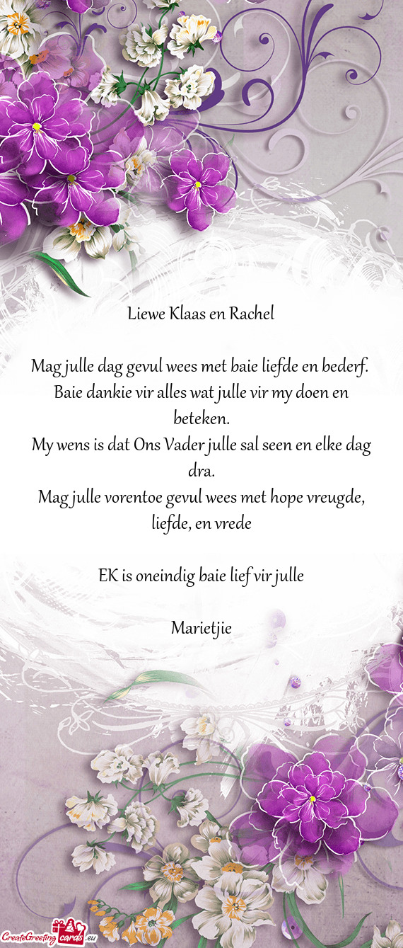 Liewe Klaas en Rachel