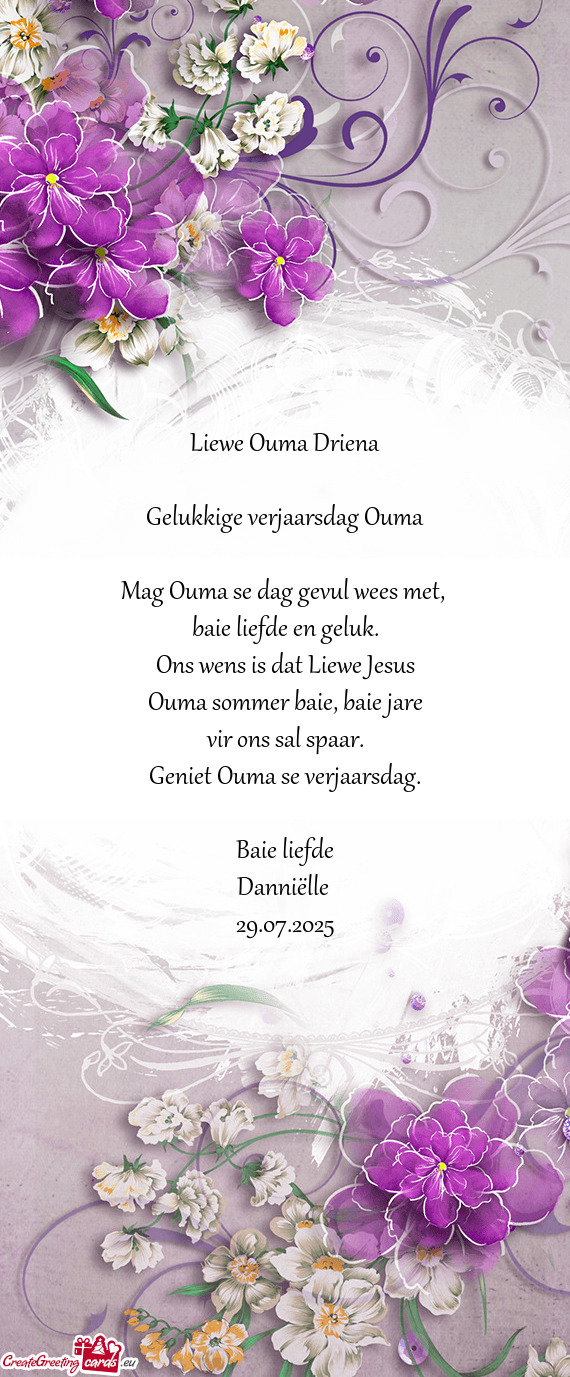 Liewe Ouma Driena