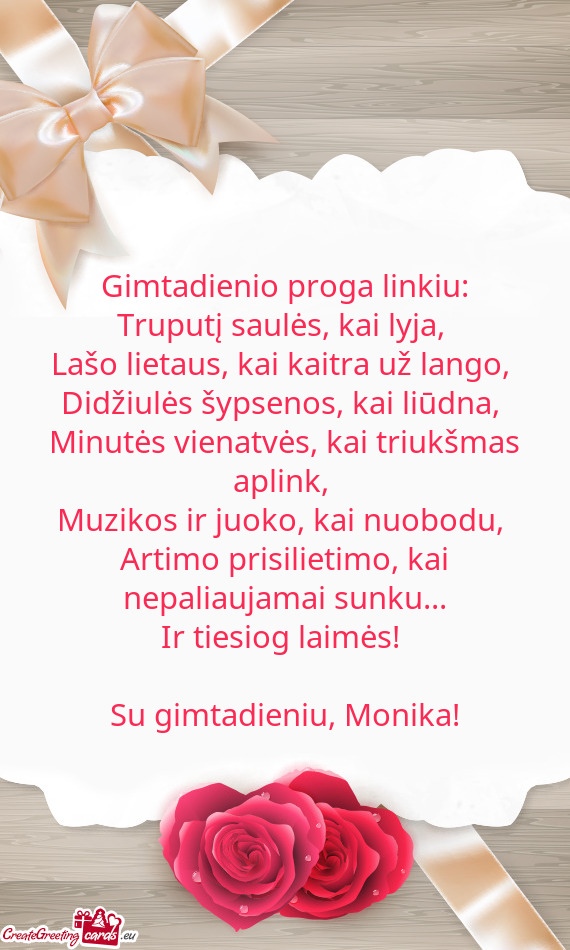 Linkiu: Truputį