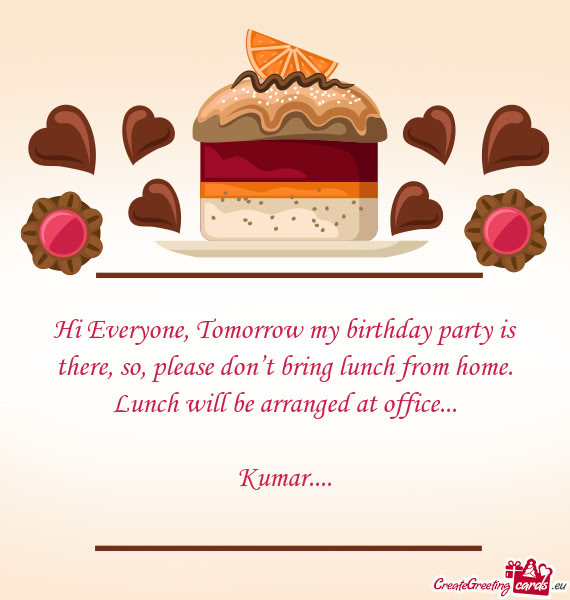 Ll be arranged at office