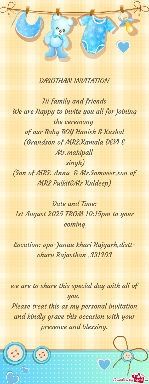 Location: vpo-Janau khari Rajgarh,distt- churu Rajasthan ,331303