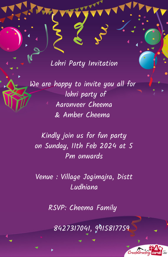 Lohri party of