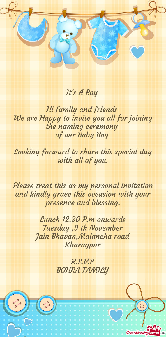 Looking forward to share this special day with all of you