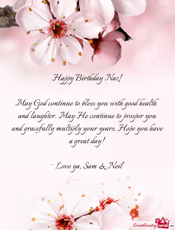 ~ Love ya, Sam & Neil