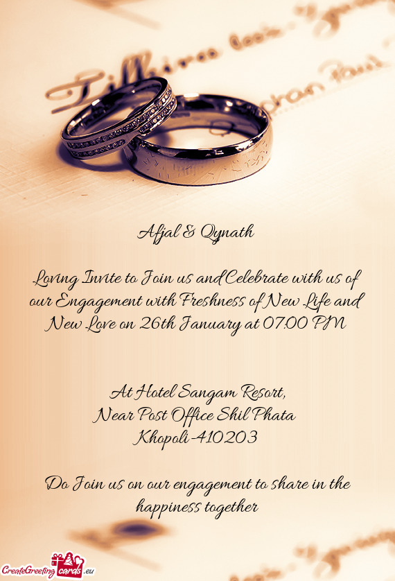 Loving Invite to Join us and Celebrate with us of our Engagement with Freshness of New Life and New