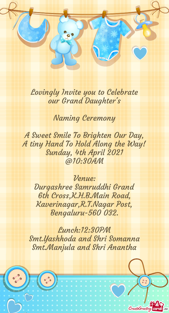 Lovingly Invite you to Celebrate