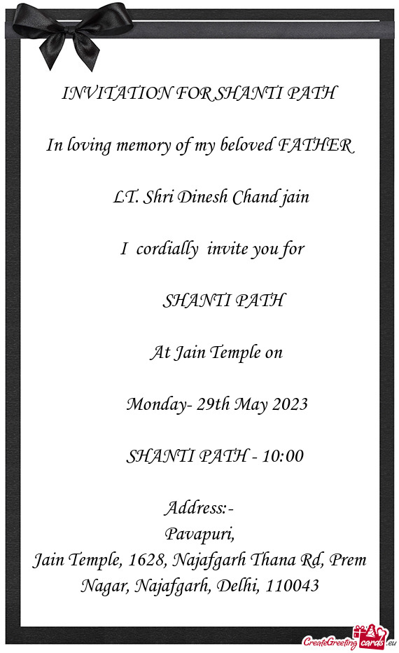 LT. Shri Dinesh Chand jain