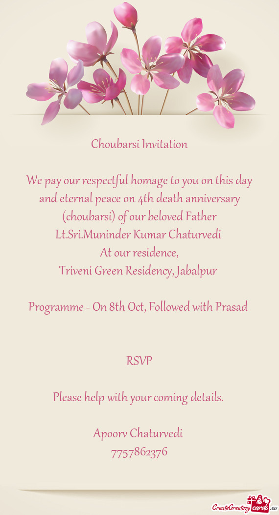 Lt.Sri.Muninder Kumar Chaturvedi