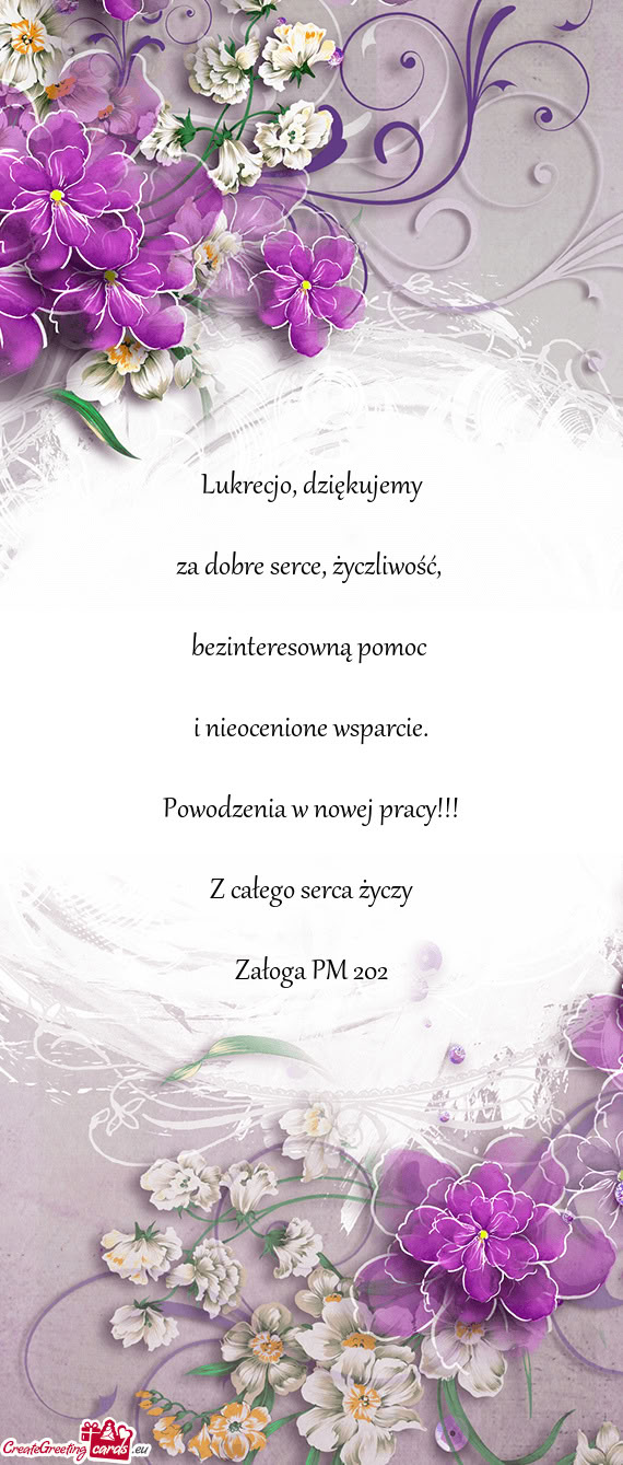 Lukrecjo, dziękujemy