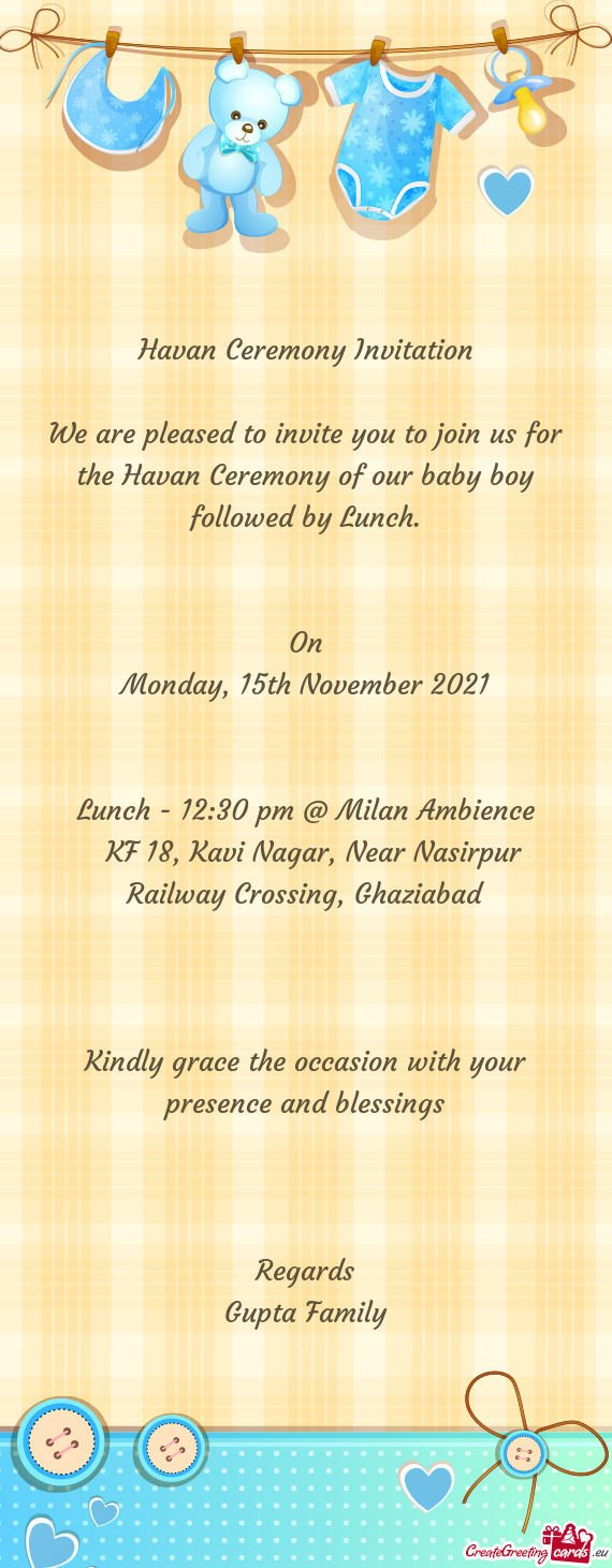 Lunch - 12:30 pm @ Milan Ambience