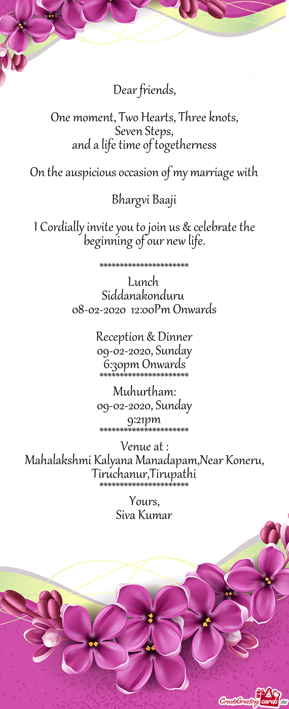 Lunch 
 Siddanakonduru 
 08-02-2020 12