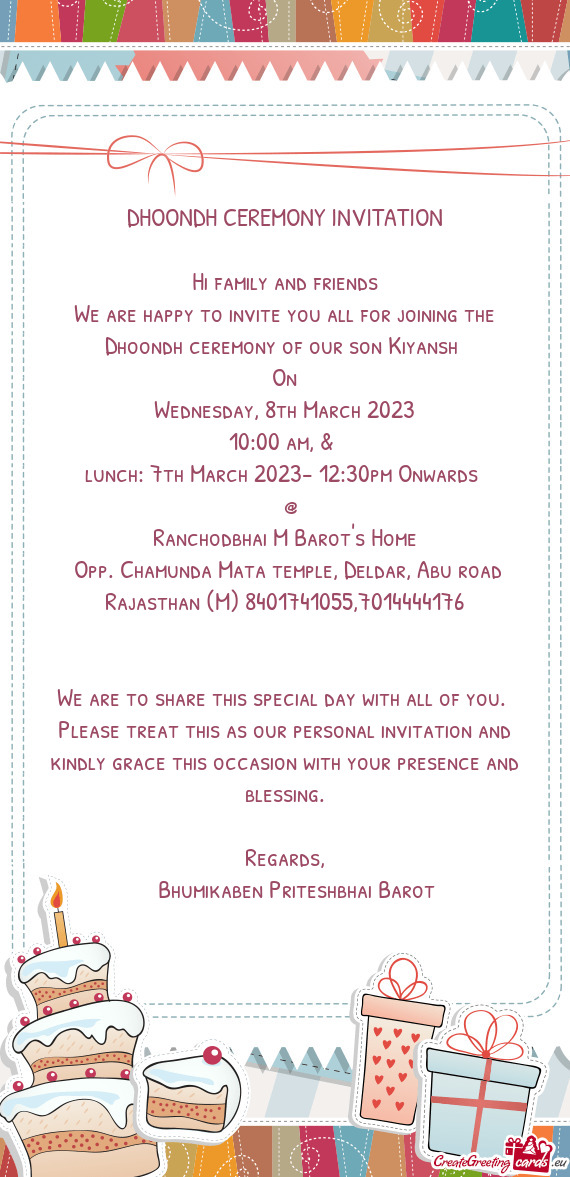 Lunch: 7th March 2023- 12:30pm Onwards