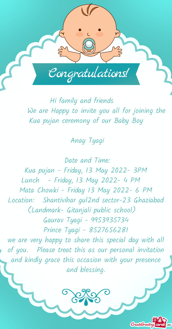 Lunch  - Friday, 13 May 2022- 4 PM  