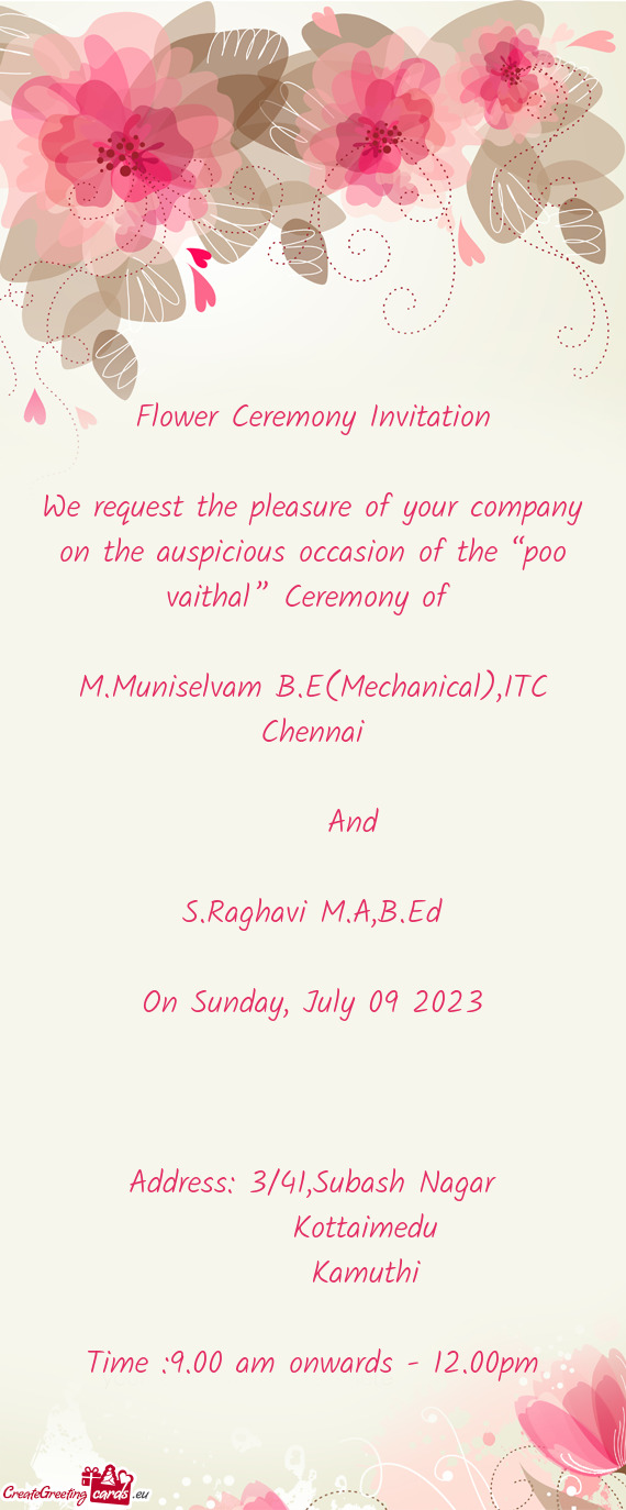 M.Muniselvam B.E(Mechanical),ITC Chennai