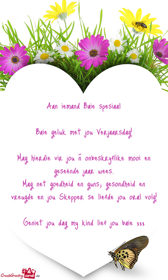 Mag hierdie vir jou ń onbeskryflike mooi en geseënde jaar wees