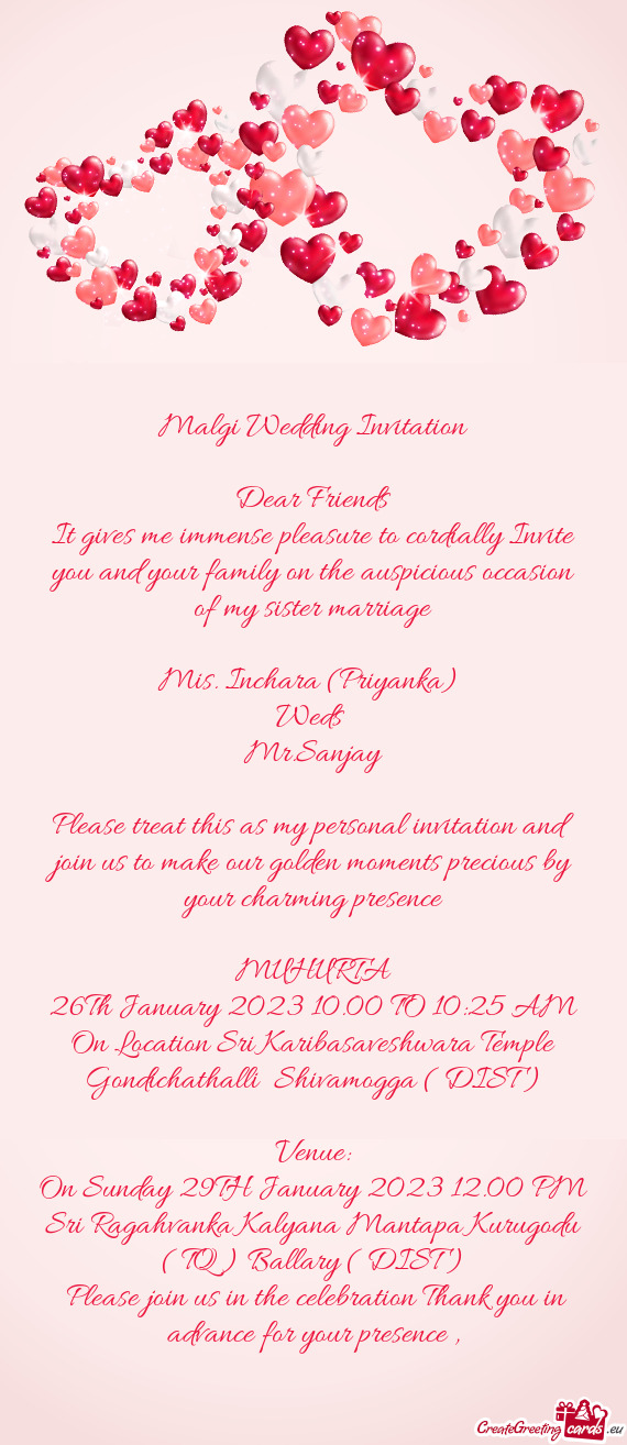 Malgi Wedding Invitation