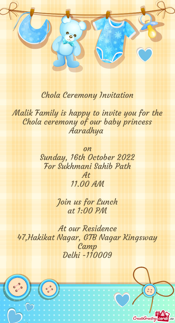 Malik Family is happy to invite you for the