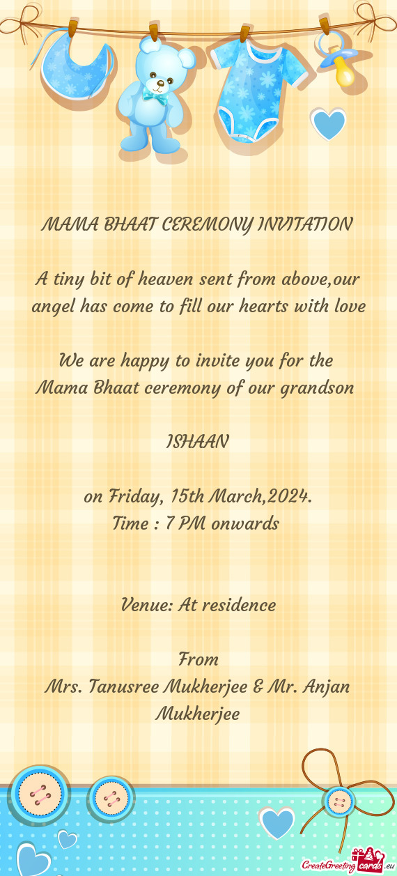 MAMA BHAAT CEREMONY INVITATION