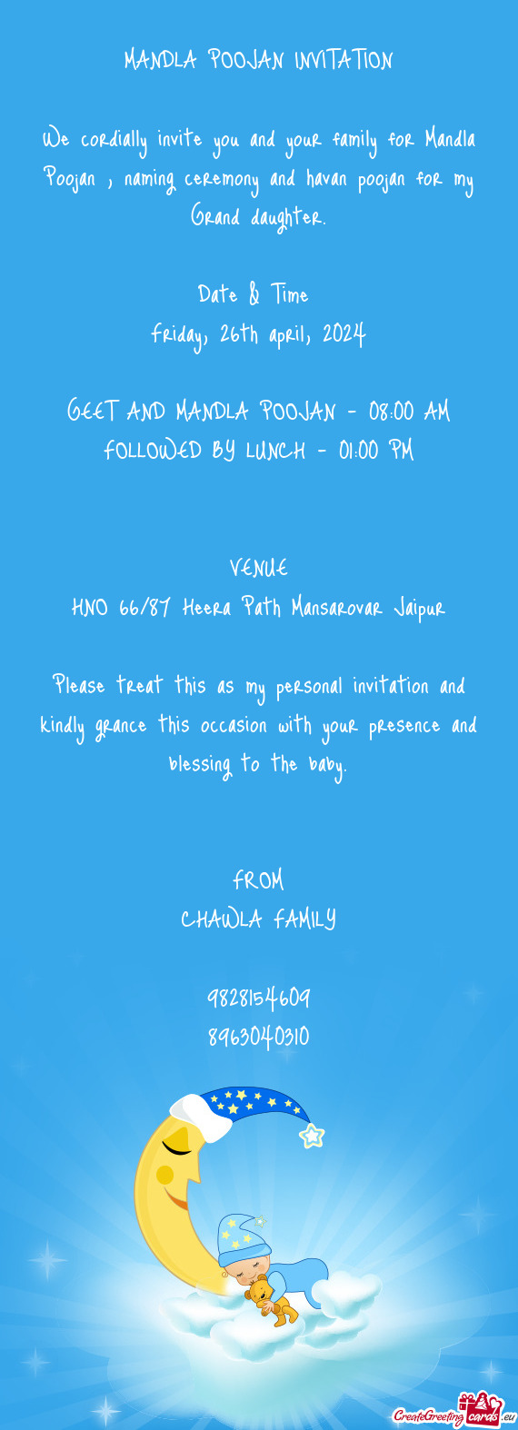 MANDLA POOJAN INVITATION