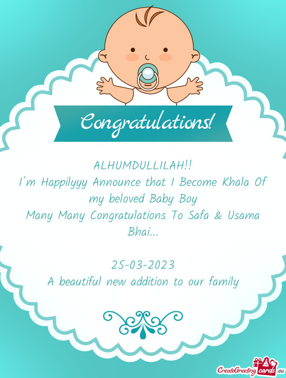 Many Many Congratulations To Safa & Usama Bhai