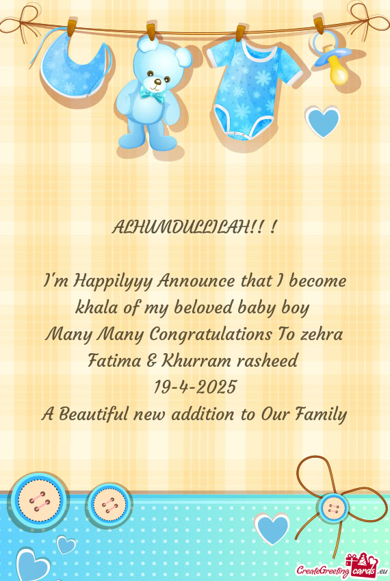 Many Many Congratulations To zehra Fatima & Khurram rasheed