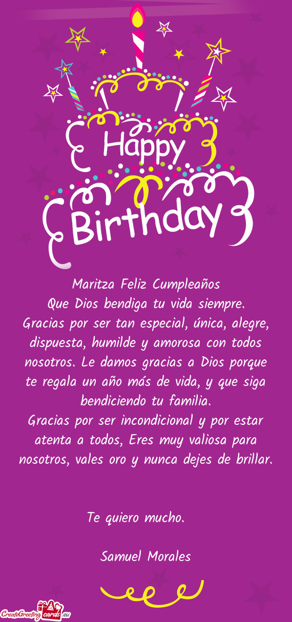 Maritza Feliz Cumpleaños