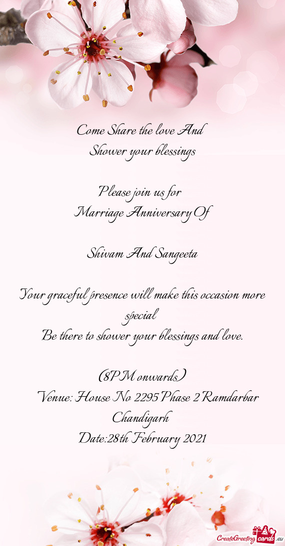 Marriage Anniversary Of