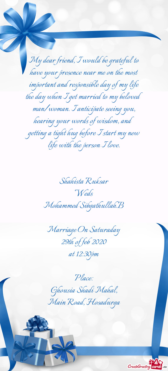 Marriage On Saturaday