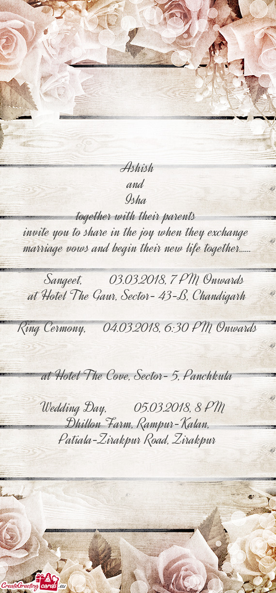 Marriage vows and begin their new life together……
 
  Sangeet
