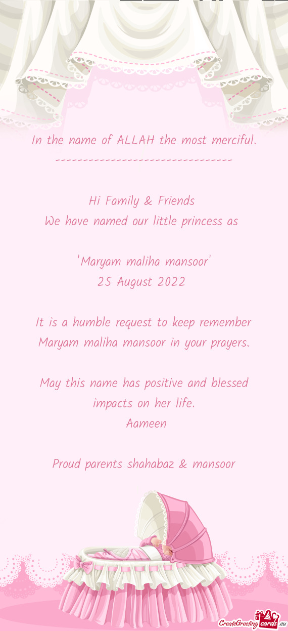 "Maryam maliha mansoor"